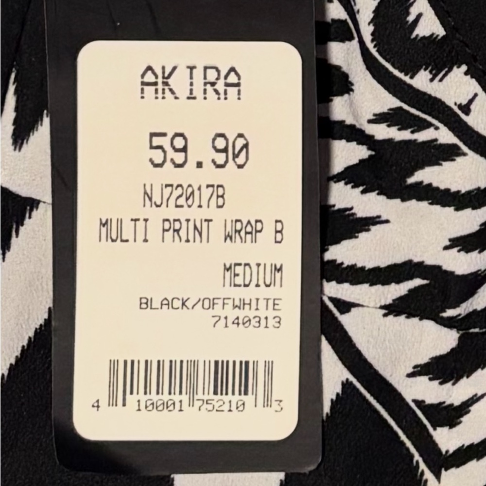 AKIRA Black & White Wide Leg Jumpsuit - Geometric Print - Picture 8 of 8
